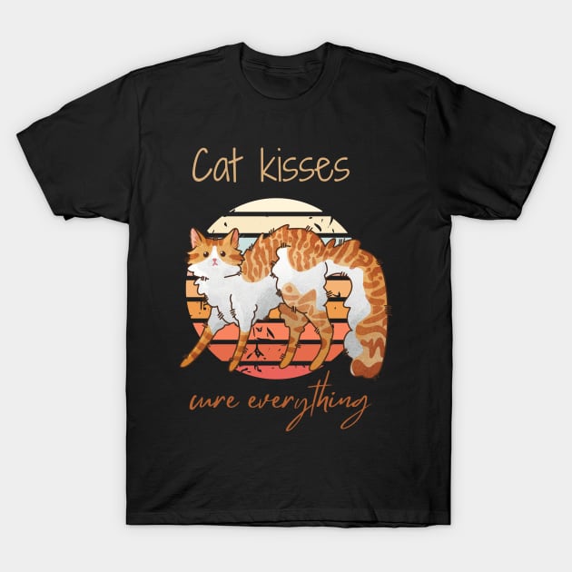 Cat kisses cure everything - Red Bicolor Furbaby - Gifts for Cat Lovers T-Shirt by Feline Emporium